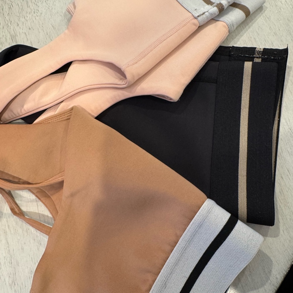 TanLines by Sivan Ayla - Peach, Black, and Tan sports bras